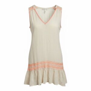 Free People White orange Plaid Dress Size S